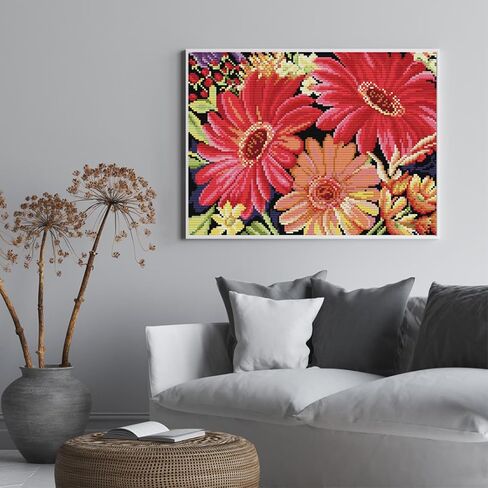 CROSSDECOR Stamped Cross Stitch Kits Full Range of Embroidery Patterns 11CT 3 Strands DIY Printed Cross-Stitch Kits for Adults Beginner -Monstera deliciosa Liebm 19.7x15 inch in Kuwait
