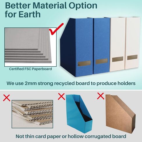 Magazine Holder - File Holder and Desk Organizer, Paperboard Book Organizer and Storage Box for Documents, Magazine Holder Rack for Classroom, Home, and Office (Leaf Green, 2-Pack) in Saudi Arabia