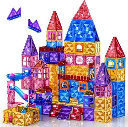 البلاط المغناطيسي للأطفال الصغار الذين تتراوح أعمارهم بين 3-5 4-8 8-10، لبنات البناء المغناطيسية للأطفال الذين تتراوح أعمارهم بين 4-8 8-12، ألعاب مكعبات البناء التعليمية للأطفال الصغار هدايا عيد الميلاد عيد الميلاد in Kuwait