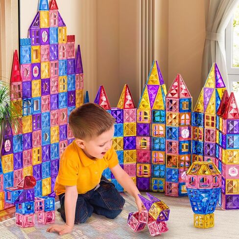 البلاط المغناطيسي للأطفال الصغار الذين تتراوح أعمارهم بين 3-5 4-8 8-10، لبنات البناء المغناطيسية للأطفال الذين تتراوح أعمارهم بين 4-8 8-12، ألعاب مكعبات البناء التعليمية للأطفال الصغار هدايا عيد الميلاد عيد الميلاد in Kuwait