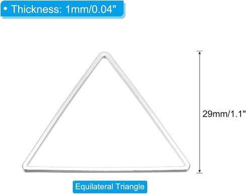 PATIKIL Beading Hoop Earrings, 60 Pcs Triangle Beading Findings Copper Hoop Earring for DIY Crafts Making Earring Necklace Making(29mm, Silver) in Saudi Arabia