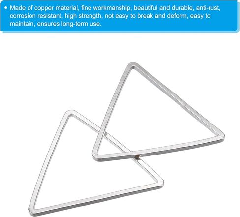 PATIKIL Beading Hoop Earrings, 60 Pcs Triangle Beading Findings Copper Hoop Earring for DIY Crafts Making Earring Necklace Making(29mm, Silver) in Saudi Arabia
