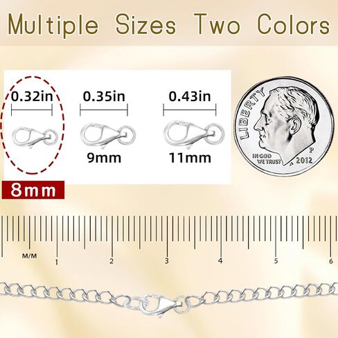 925 Sterling Silver Lobster Claw Clasps with 2 Closed Jump Rings,Lobster Clasp Sterling Silver Rings Bracelet Clasps and Closures Necklace Clasps for Jewelry Making(Made in Italy) in Saudi Arabia