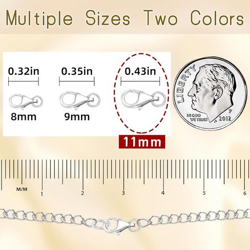 925 Sterling Silver Lobster Claw Clasps with 2 Closed Jump Rings,Lobster Clasp Sterling Silver Rings Bracelet Clasps and Closures Necklace Clasps for Jewelry Making(Made in Italy) in Saudi Arabia