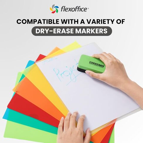 Letter Sized Poly Sleeves - 24 Pack, 6 Assorted Colors, Heavyweight for Sheets 8.5"x11", Project Pockets, Plastic Sleeves for documents Folders with L-Type, Page Protectors, Acid-Free in Saudi Arabia