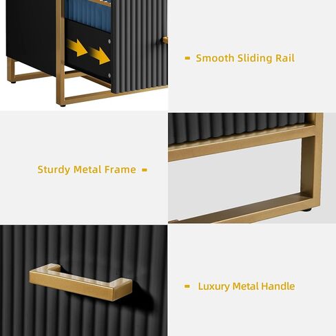 DWVO 28 Deep 2-Drawer File Cabinet, Vertical Filing Cabinet with Drawers, Home Office Storage Furniture, Gold and White in Saudi Arabia