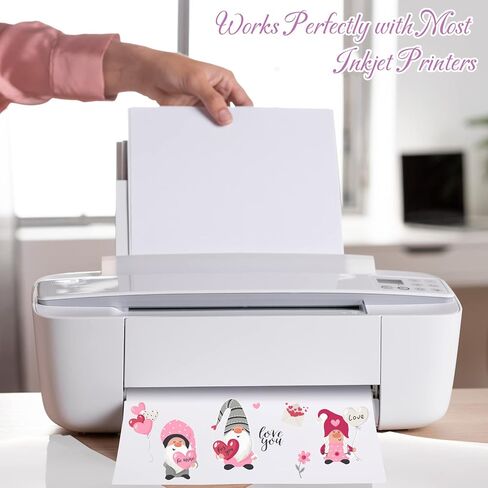 100 ورقة من Riakrum ورق لاصق شفاف قابل للطباعة للطابعة النافثة للحبر مقاس 8.5 × 11 بوصة ورق لاصق شفاف مقاوم للماء بحجم حرف لاصق ملصقات شفافة للطابعة النافثة للحبر تجف بسرعة تحمل الحبر بشكل كبير in Kuwait