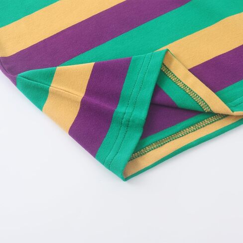 تيشيرتات صيفية للفتيات من Spring&Gege بأكمام قصيرة مخططة بألوان متعددة بلوفر بياقة دائرية عصرية وبلوزة غير رسمية (5-14 سنة) in Kuwait