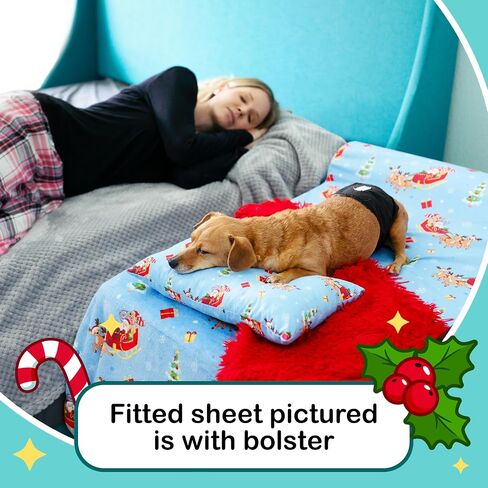 Christmas Bedding Set- Bedside Pet Bed Cosleeper- Dog Bed Extension Attached to Human Bed- Bedside Cat Bed- Raised Dog Bed Co Sleeper- Tall Dog Bed- Human Dog Bed (Standard) in Saudi Arabia