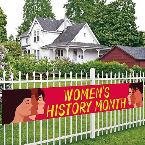 Women's History Month Decorations Banner 118x19 Inches National Women's Day Poster Women Month Indoor/Outdoor Yard Sign with Grommet for School Classroom Decor Garden House Fence in Kuwait
