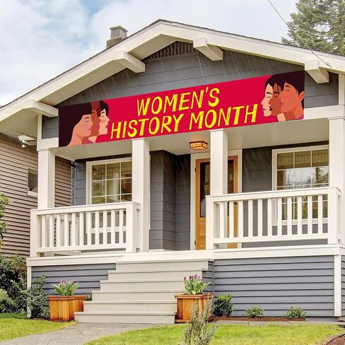 Women's History Month Decorations Banner 118x19 Inches National Women's Day Poster Women Month Indoor/Outdoor Yard Sign with Grommet for School Classroom Decor Garden House Fence in Kuwait