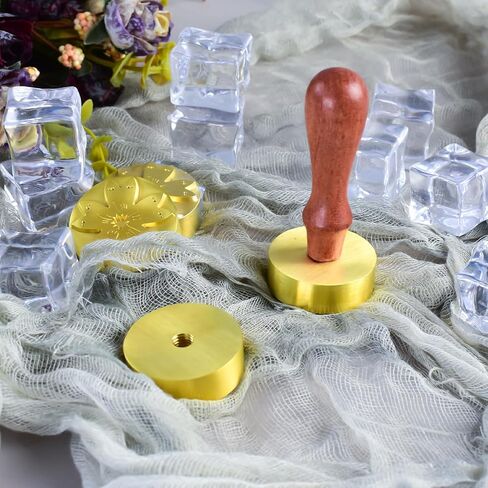 صانع مكعبات الثلج على شكل زهرة، رأس نحاسي قابل للإزالة مقاس 1.5 بوصة ومقبض خشبي، يصنع مكعبات ثلج مخصصة للكوكتيلات والمشروبات in Kuwait