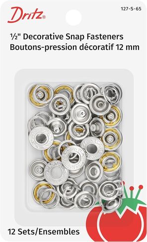 Dritz 125-S-65 Decorative Circle Snap Fasteners, 12mm, 12-Count in Saudi Arabia