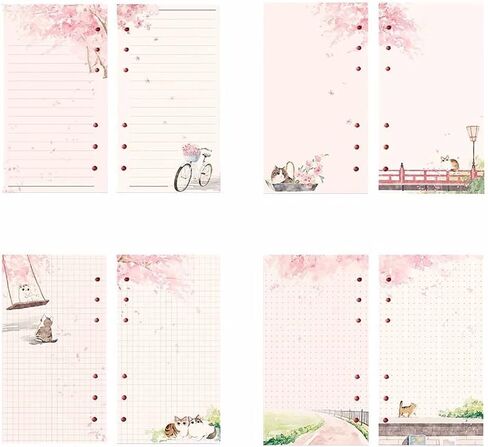 Leadigol A6 Lined Refill Paper, 80 Sheets Loose Leaf Binder Paper for 6-Ring Binders,A6 Lined Notebook Paper,Journal Writing Paper,Planner Inserts Paper Refill in Saudi Arabia