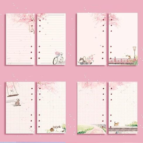 Leadigol A6 Lined Refill Paper, 80 Sheets Loose Leaf Binder Paper for 6-Ring Binders,A6 Lined Notebook Paper,Journal Writing Paper,Planner Inserts Paper Refill in Saudi Arabia