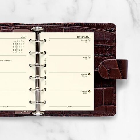 Filofax Pocket week on two pages English 2024 diary - cotton cream in Saudi Arabia