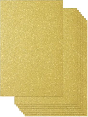 Best Paper Greetings 24 Sheets Gold Glitter Paper Cardstock for DIY Crafts, Card Making, Invitations, Double-Sided, 250gsm (8 x 12 In) in Saudi Arabia