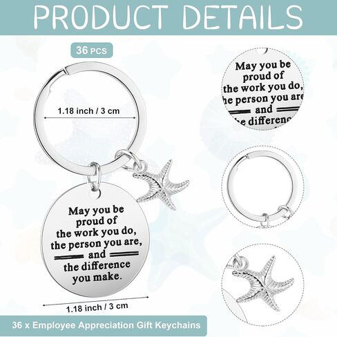 the Starfish Story Coworker Leaving Employee Thank You Inspirational Keychain White Organza Bags for Team Retirement in Saudi Arabia