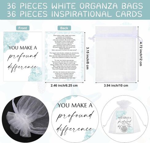 the Starfish Story Coworker Leaving Employee Thank You Inspirational Keychain White Organza Bags for Team Retirement in Saudi Arabia