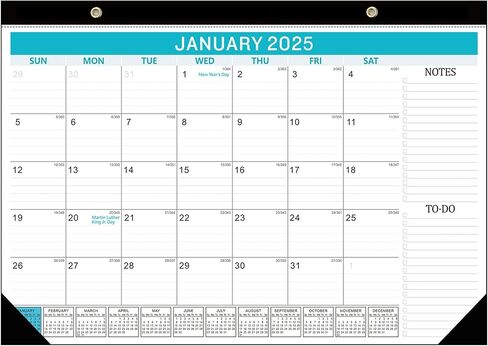 تقويم مكتب كبير 2025-2026 17 بوصة × 22 بوصة مع حصيرة سطح المكتب، تقويم سطح المكتب لمدة 18 شهرًا من يناير 2025 - يونيو 2026، تقويم نشاف للمنزل والمدرسة المكتبية in Saudi Arabia