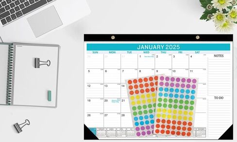 تقويم مكتب كبير 2025-2026 17 بوصة × 22 بوصة مع حصيرة سطح المكتب، تقويم سطح المكتب لمدة 18 شهرًا من يناير 2025 - يونيو 2026، تقويم نشاف للمنزل والمدرسة المكتبية in Saudi Arabia