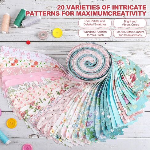 مجموعة سجادة من نسيج الهلام من HunnmingRe تتضمن 40 شريطًا من نسيج الهلام و2 شريط حشو 2 1/4 بوصة × 50 ياردة من القطن المثقوب بالإبرة لخياطة اللحف وصناعة بطانية البساط والحرف اليدوية in Kuwait