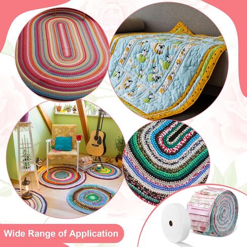 مجموعة سجادة من نسيج الهلام من HunnmingRe تتضمن 40 شريطًا من نسيج الهلام و2 شريط حشو 2 1/4 بوصة × 50 ياردة من القطن المثقوب بالإبرة لخياطة اللحف وصناعة بطانية البساط والحرف اليدوية in Kuwait