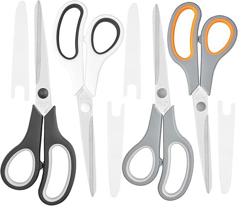 4 Pack Scissors All Purpose for Office, Home, School, and Crafts - 8.5" Heavy Duty Office Scissors With Cover in Saudi Arabia