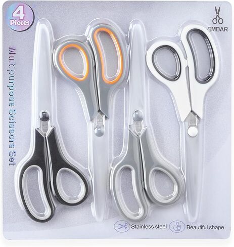 4 Pack Scissors All Purpose for Office, Home, School, and Crafts - 8.5" Heavy Duty Office Scissors With Cover in Saudi Arabia