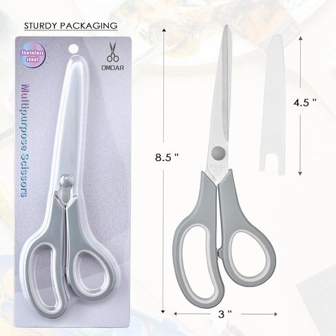 4 Pack Scissors All Purpose for Office, Home, School, and Crafts - 8.5" Heavy Duty Office Scissors With Cover in Saudi Arabia