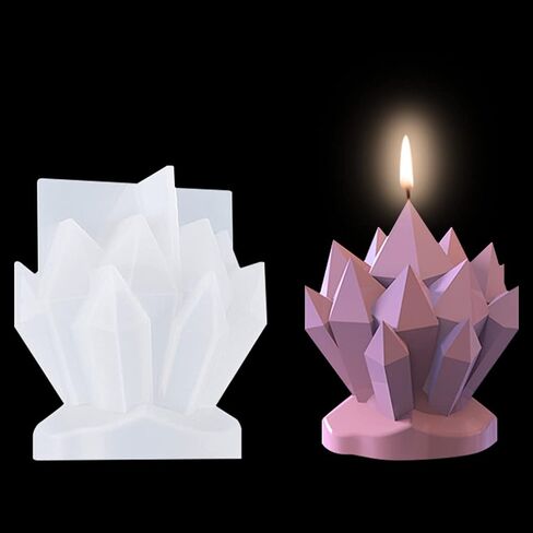FineInno Crystal Cluster Resin Mold, Druzy Stone Silicone Mold, Isomalt Gems Epoxy Molds, Quartz Rock Mold for Candle Ornaments Jewelry Making Fondant Cake Decoration in Saudi Arabia