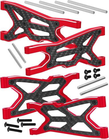 RC Suspension Arms Upgrades Part for 1/8 Typhon 3S BLX,Typhon Mega 550,1/10 BigRock V3 3S BLX(Only V3),Alloy Aluminium Front Rear A Arms Hops Up,4pcs,Red in Saudi Arabia