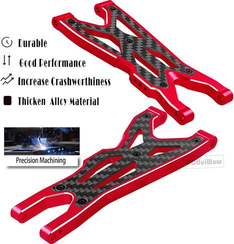 RC Suspension Arms Upgrades Part for 1/8 Typhon 3S BLX,Typhon Mega 550,1/10 BigRock V3 3S BLX(Only V3),Alloy Aluminium Front Rear A Arms Hops Up,4pcs,Red in Saudi Arabia
