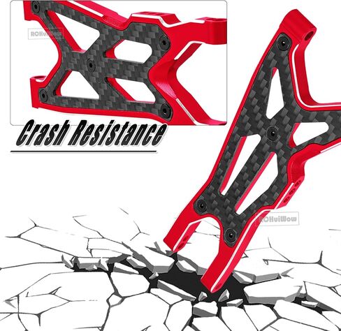 RC Suspension Arms Upgrades Part for 1/8 Typhon 3S BLX,Typhon Mega 550,1/10 BigRock V3 3S BLX(Only V3),Alloy Aluminium Front Rear A Arms Hops Up,4pcs,Red in Saudi Arabia