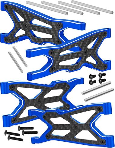 RC Suspension Arms Upgrades Part for 1/8 Typhon 3S BLX,Typhon Mega 550,1/10 BigRock V3 3S BLX(Only V3),Alloy Aluminium Front Rear A Arms Hops Up,4pcs,Red in Kuwait