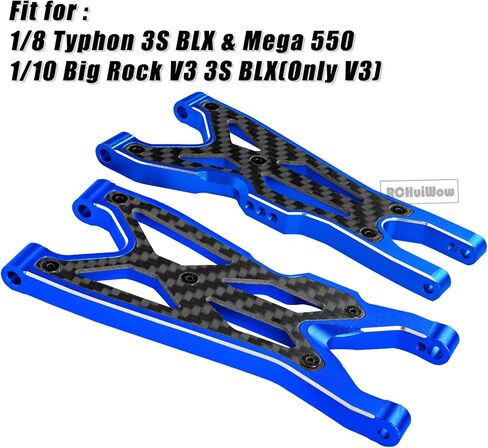 RC Suspension Arms Upgrades Part for 1/8 Typhon 3S BLX,Typhon Mega 550,1/10 BigRock V3 3S BLX(Only V3),Alloy Aluminium Front Rear A Arms Hops Up,4pcs,Red in Kuwait