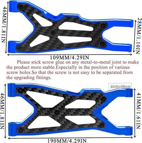 RC Suspension Arms Upgrades Part for 1/8 Typhon 3S BLX,Typhon Mega 550,1/10 BigRock V3 3S BLX(Only V3),Alloy Aluminium Front Rear A Arms Hops Up,4pcs,Red in Kuwait