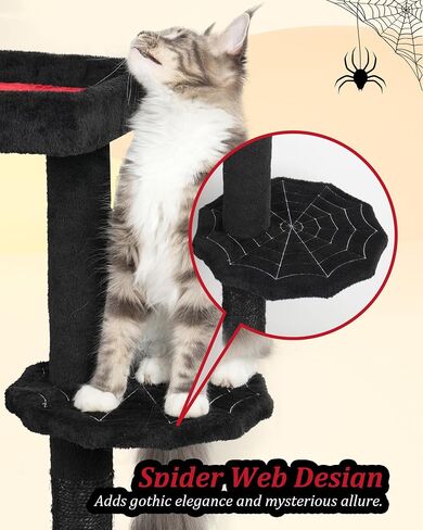 Large Cat Tree Floor to Ceiling for Large Cats, Tall Cat Tower Adjustable (87''-108''=220-274cm), Cat Climb Tree with Cat Condo, Cat Hammock and Scratching Post for Indoor Cats - Cactus in Saudi Arabia