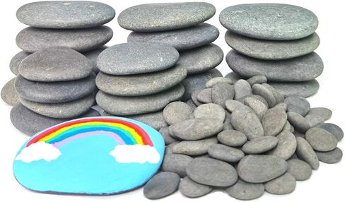 120PCS Painting Rocks, DIY Rocks Flat & Smooth Kindness Rocks for Arts, Crafts, Decoration, Medium/Small/Tiny Rocks for Painting,Hand Picked for Painting Rocks… in Kuwait