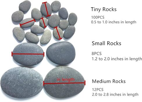 120PCS Painting Rocks, DIY Rocks Flat & Smooth Kindness Rocks for Arts, Crafts, Decoration, Medium/Small/Tiny Rocks for Painting,Hand Picked for Painting Rocks… in Kuwait