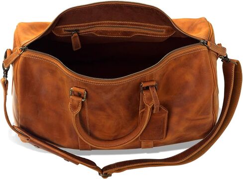 Londo Genuine Top Grain Leather Duffle Bag - Vintage Retro Travel Bag Overnight Weekender Bag Carry on Luggage Bag with Adjustable Shoulder Strap & Interior Pocket - Stylish Gym Bag for Men & Women in Saudi Arabia