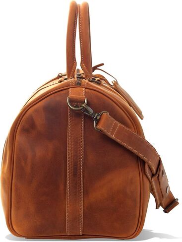 Londo Genuine Top Grain Leather Duffle Bag - Vintage Retro Travel Bag Overnight Weekender Bag Carry on Luggage Bag with Adjustable Shoulder Strap & Interior Pocket - Stylish Gym Bag for Men & Women in Saudi Arabia