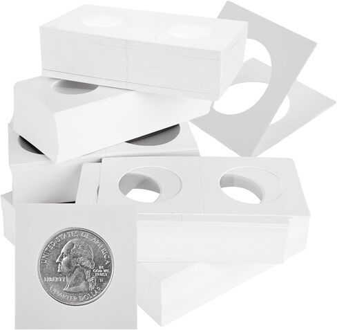 900 قطعة من حامل العملات المعدنية من الورق المقوى 6 أحجام متنوعة حامل مجموعة العملات المعدنية 2 × 2 بوصة حاملات العملات الورقية لمستلزمات جمع العملات المعدنية in Kuwait