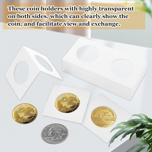 900 قطعة من حامل العملات المعدنية من الورق المقوى 6 أحجام متنوعة حامل مجموعة العملات المعدنية 2 × 2 بوصة حاملات العملات الورقية لمستلزمات جمع العملات المعدنية in Kuwait