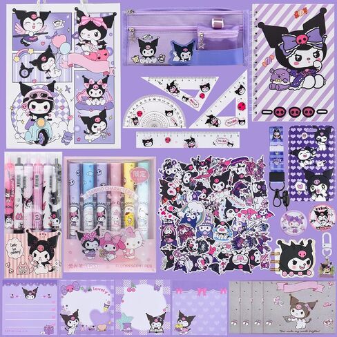 Including Include Stationery Bag Pen Stickers Notebook ID Card Sticky Note Ruler Tote Bag Keychain,Kawaii Stationery Set Back to School Present,Cute School Supplies Present Set, (Pink) in Saudi Arabia