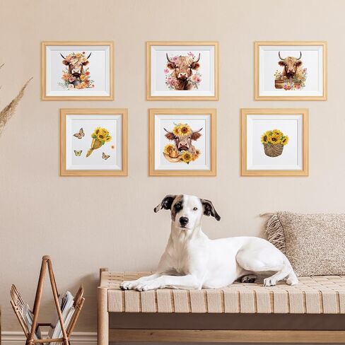 Highland Cow Rub on Transfers for Crafts - Rngmsi 9 Sheets Sunflower Rub on Transfer Stickers for Furniture Butterfly Rub on Transfers for Wood Glass Scrapbook DIY Home Decor 6.5x6.5 Inch in Kuwait