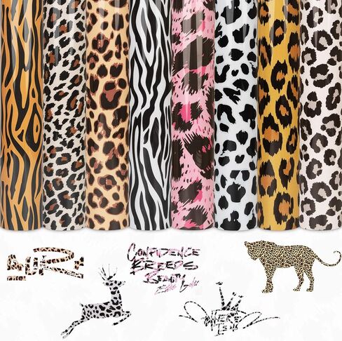 Tintnut Cowhide Heat Transfer Vinyl Roll - 12inch x 5ft Animal Patterned HTV Iron on Vinyl Black and White HTV Vinyl DIY Clothes Handbags for Cricut or Silhouette Cameo in Kuwait