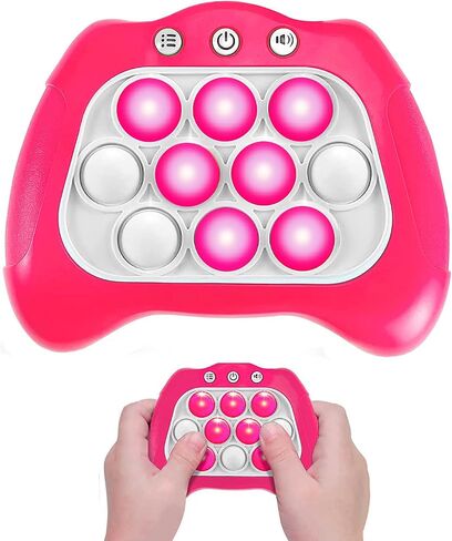 Quick Push Puzzle Game Machine Pop Fidget Light-Up Squeeze Poppet Sensory Toy Educational Push Pop Bubble Toy Stress Relief Party Favors Puzzle Game for Kids Teens Adults （Pink） in Saudi Arabia