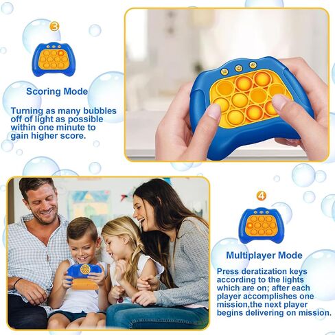 Quick Push Puzzle Game Machine Pop Fidget Light-Up Squeeze Poppet Sensory Toy Educational Push Pop Bubble Toy Stress Relief Party Favors Puzzle Game for Kids Teens Adults （Pink） in Saudi Arabia