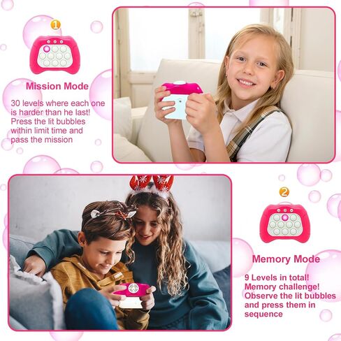 Quick Push Puzzle Game Machine Pop Fidget Light-Up Squeeze Poppet Sensory Toy Educational Push Pop Bubble Toy Stress Relief Party Favors Puzzle Game for Kids Teens Adults （Pink） in Saudi Arabia